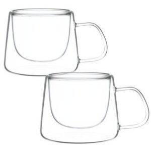 CANECA DE VIDRO PAREDE DUPLA OSLO 200 ML 02 PCS