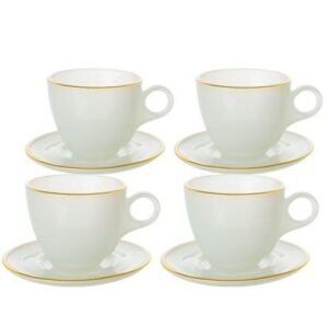 JG DE XICARAS DE CRISTAL MATTE GOLD FILETE DR 08 PCS