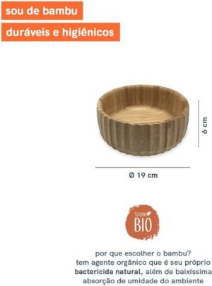 BOWL DE BAMBU CANELADO 19X06 CM - Imagem 2