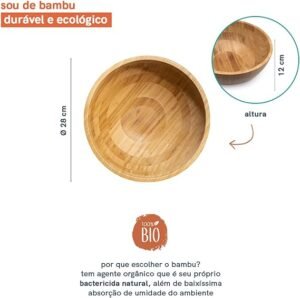 BOWL DE BAMBU CIRCULAR FUNDO 28X12 CM - Imagem 2