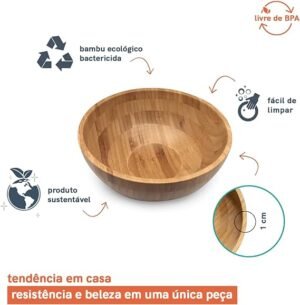 BOWL DE BAMBU CIRCULAR FUNDO 28X12 CM - Imagem 6