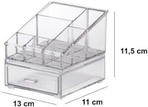 KIT ORGANIZADOR ACRIL DE COSMETICOS C/ GAVETA 12CM - Imagem 2