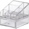 KIT ORGANIZADOR ACRIL DE COSMETICOS C/ GAVETA 12CM