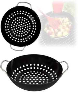 ASSADEIRA DE ACO REDONDA CHURRASQUEIRA GRILL 30X24 CM - Imagem 5