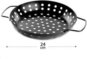 ASSADEIRA DE ACO REDONDA CHURRASQUEIRA GRILL 30X24 CM - Imagem 6