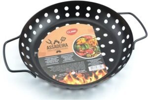 ASSADEIRA DE ACO REDONDA CHURRASQUEIRA GRILL 30X24 CM