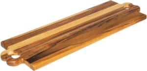 TABUA DE MADEIRA TECA C/ ALCA CORACAO 58X18 CM