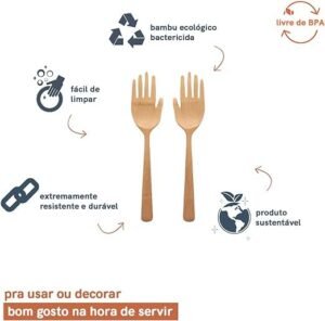 JG DE PEGADOR DE SALADAS BAMBU MAO 02 PCS - Imagem 2