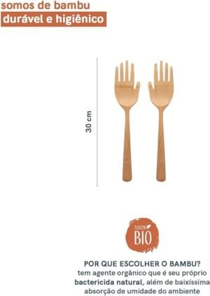 JG DE PEGADOR DE SALADAS BAMBU MAO 02 PCS - Imagem 5