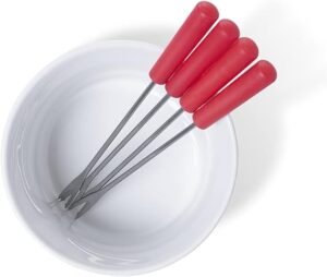 FONDUE DE CERAMICA VERMELHO CORACAO 06 PCS - Imagem 3