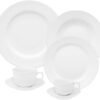 APARELHO DE JANTAR CHÁ E CAFÉ 42 PEÇAS WHITE PORCELANA OXFORD