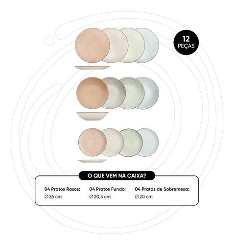 AP. DE JANTAR/LANCHE 12PCS - M. ORDER - AQUARELA - SORTIDO - AW07-0014 - Imagem 4